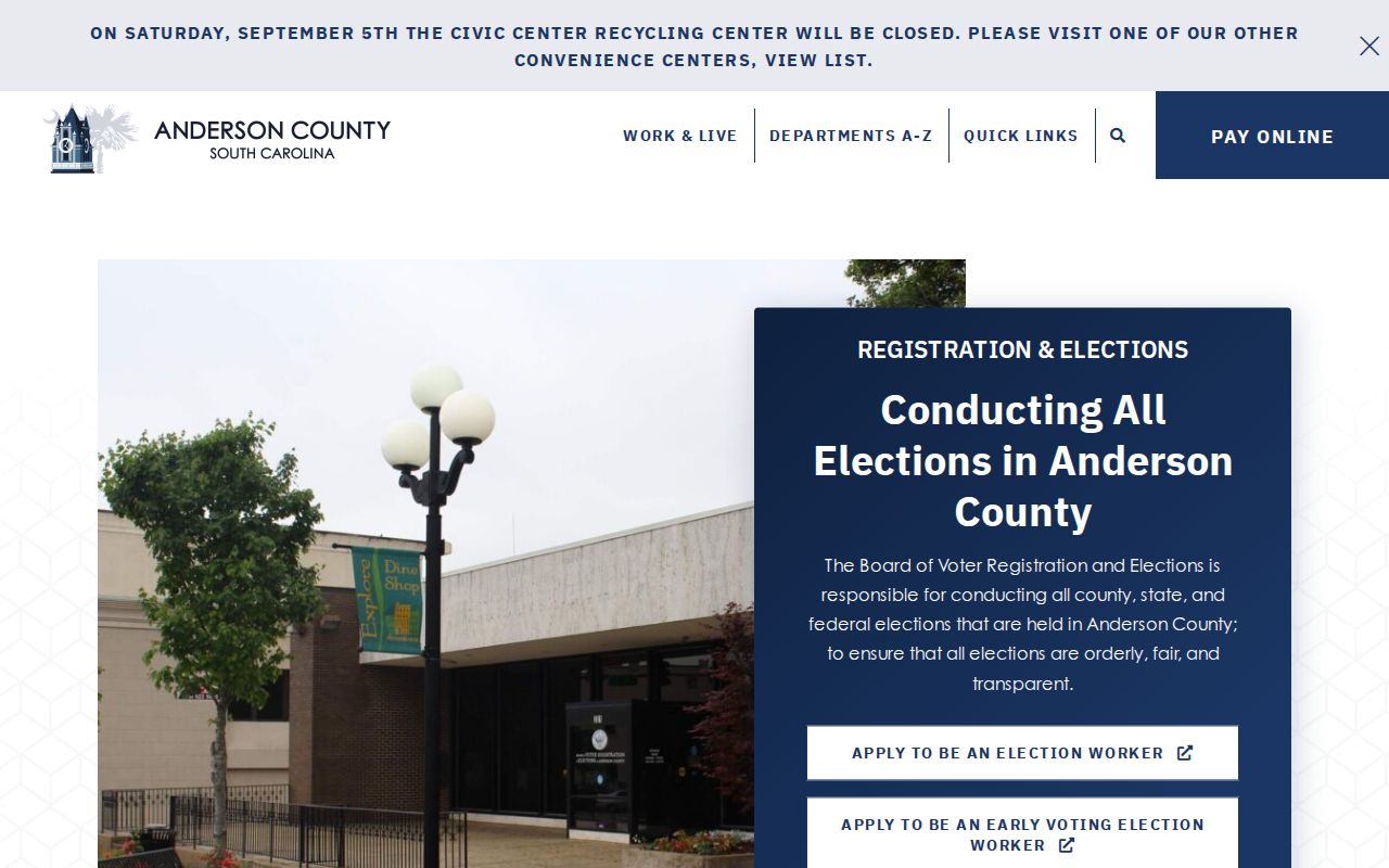 Anderson County residents directory elections office information