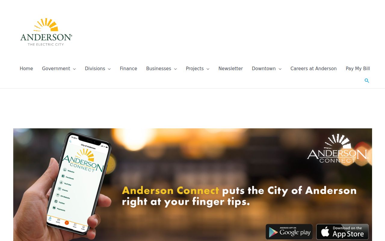Anderson County neighbors Anderson Connect municipal service page