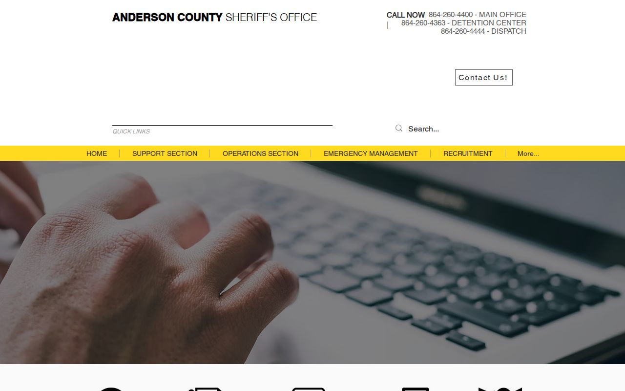 Anderson County resident lookup Sheriff MyACSO records routing page