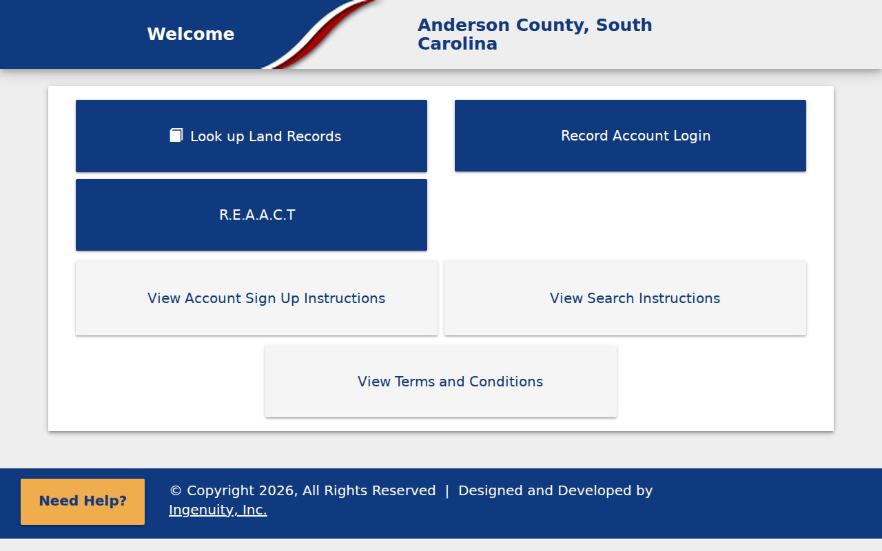 Anderson County street directory Register of Deeds land-record entry
